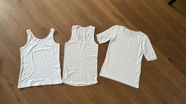 Majestic Filatures/Schiesser 3er Set Untershirts Weiss Gr. L