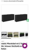 vidaXL Pflanzkübel 6 Stk. Schwarz Rattan