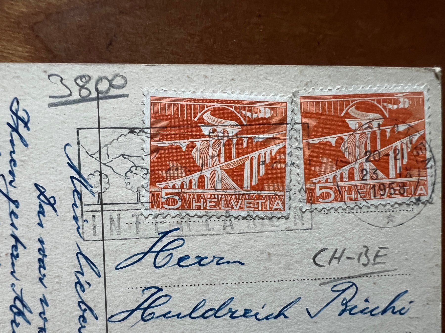 Cartoline postali: AK 1958  Interlaken   (G2602) – Usato da Hinwil venduto da Sidi4 1