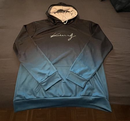 King Hoodie Gr. M 48  Farbverlauf blau/schwarz