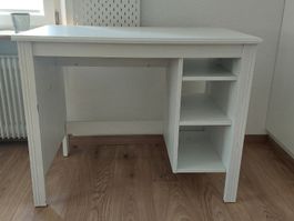 Schreibtisch weiss mit Fächern gebrauchter Zustand