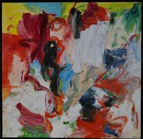 Zima nach Willem de Kooning, abstrakte Leinwand 125×125 cm