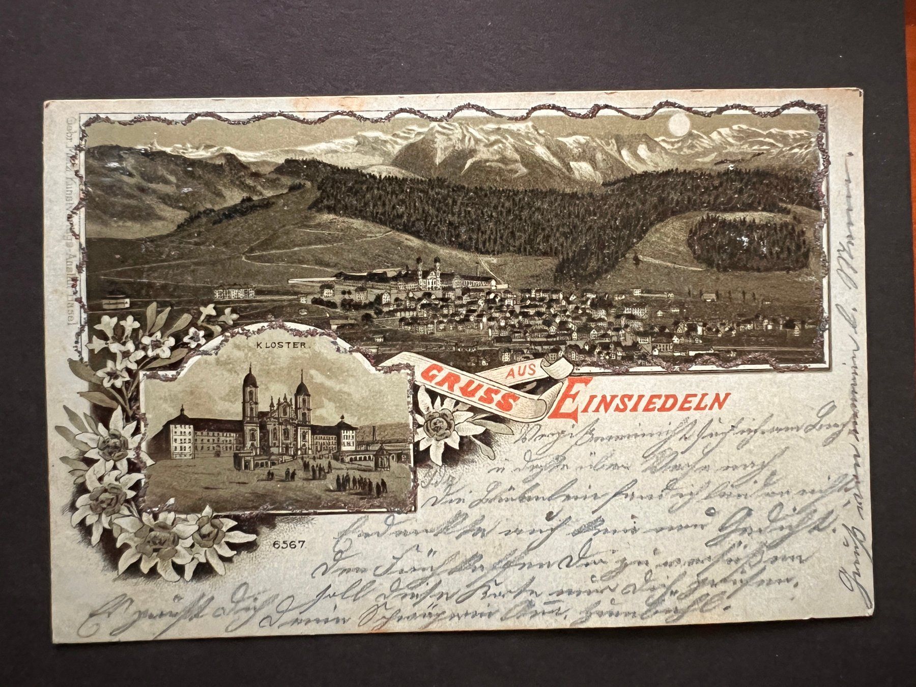 Ansichtskarten: Postkarte Einsiedeln 1901 Litho  (P409) – Gebraucht aus Hinwil von Sidi4