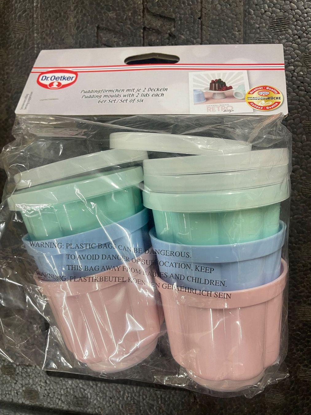 Contenitori & Simili: Dr. Oetker Puddingförmchen Pastell, 6er Set, NEU! Sommer – Nuovo e nell'imballaggio originale da Volketswil venduto da rubin74 1