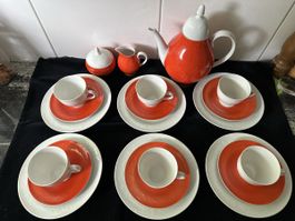 Scherzer Bavaria Teeservice Orange/Weiss - Top Zustand! 