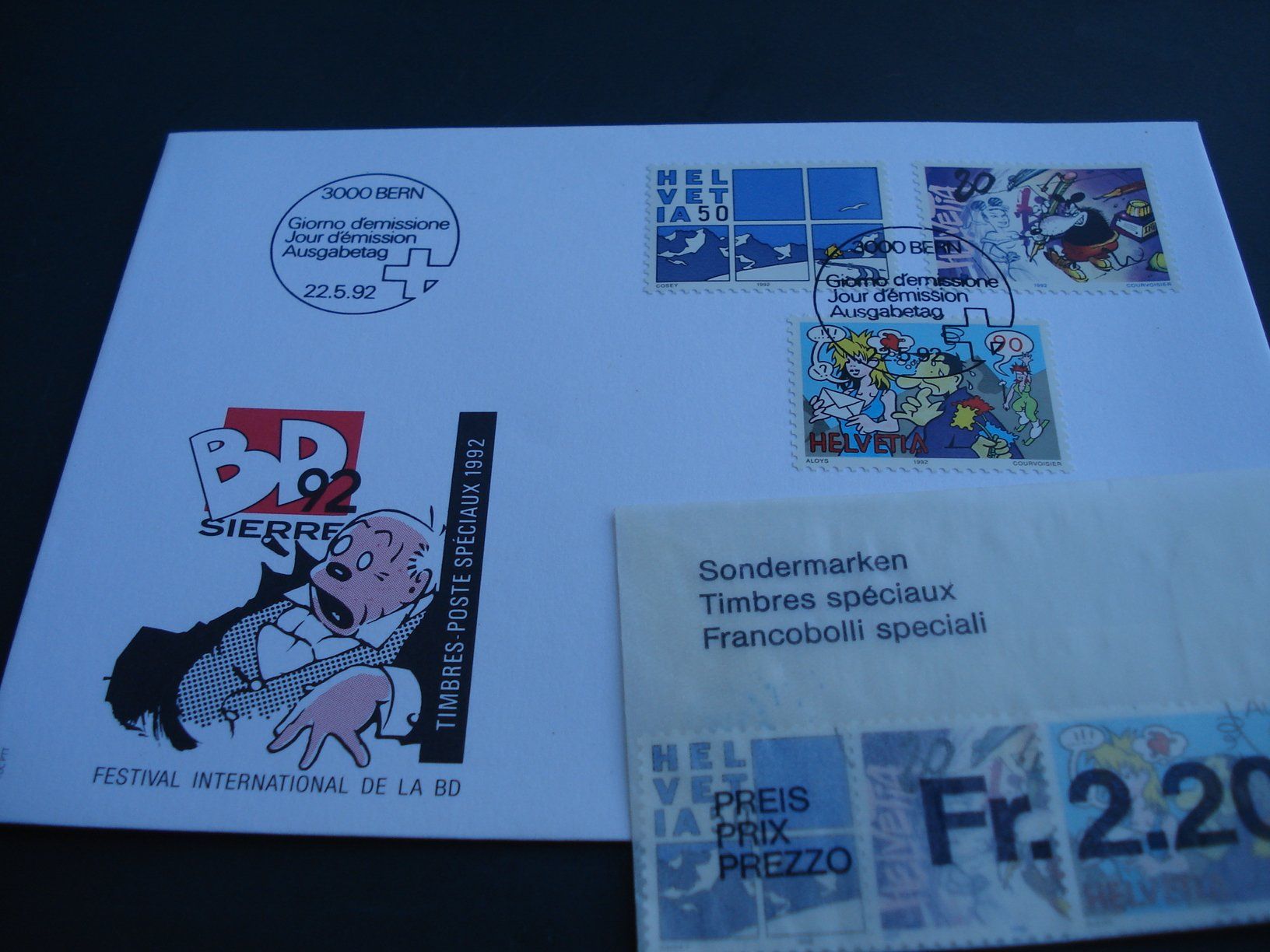 Alle Briefmarken: Satz Comic 1992, FDC + Lose ET-o – Gebraucht aus Niederwil AG von morostahu