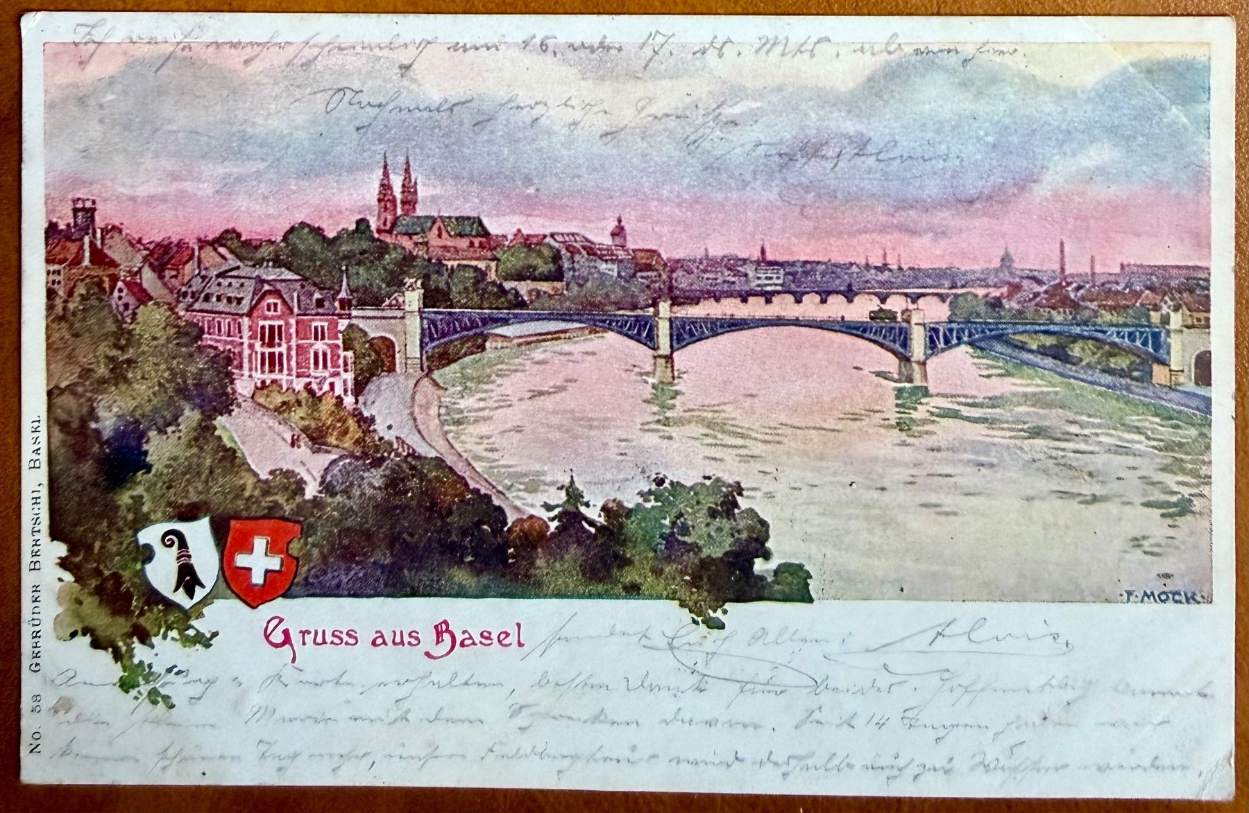 Cartoline postali: Gruss aus Basel - Litho 1904 – Usato da Lutry venduto da Ediego