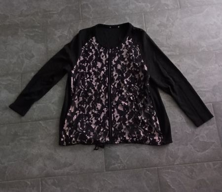 BONITA Jäckli Gr. XXL schwarz Spitze Vintage Look
