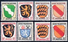 ALLIERTE BESETZUNG FRENCH ZONE 1945 8 MARKEN **POSTFRISCH**