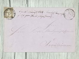 CL13 Enveloppe + Timbre Suisse 1864