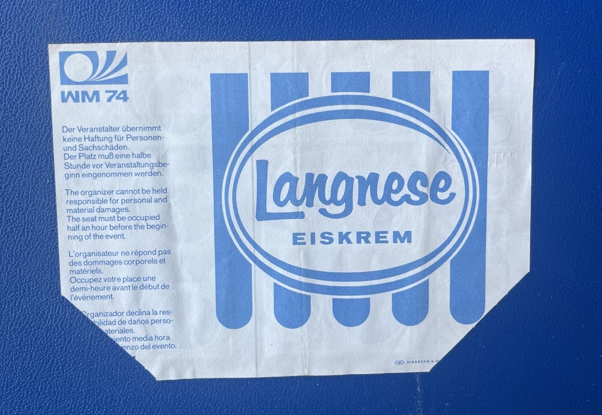Tickets: FUSSBALL WM TICKET FINALE 1974 – Gebraucht aus Münchenstein von tschepo64 1