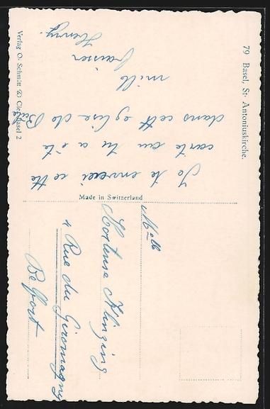 Cartoline postali: Basel, Strassenpartie mit St. Antoniuski – Usato da Berlin venduto da bartko-reher 1