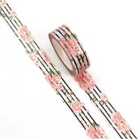 Washi Tape Rosen auf Streifen roségoldfoliert
