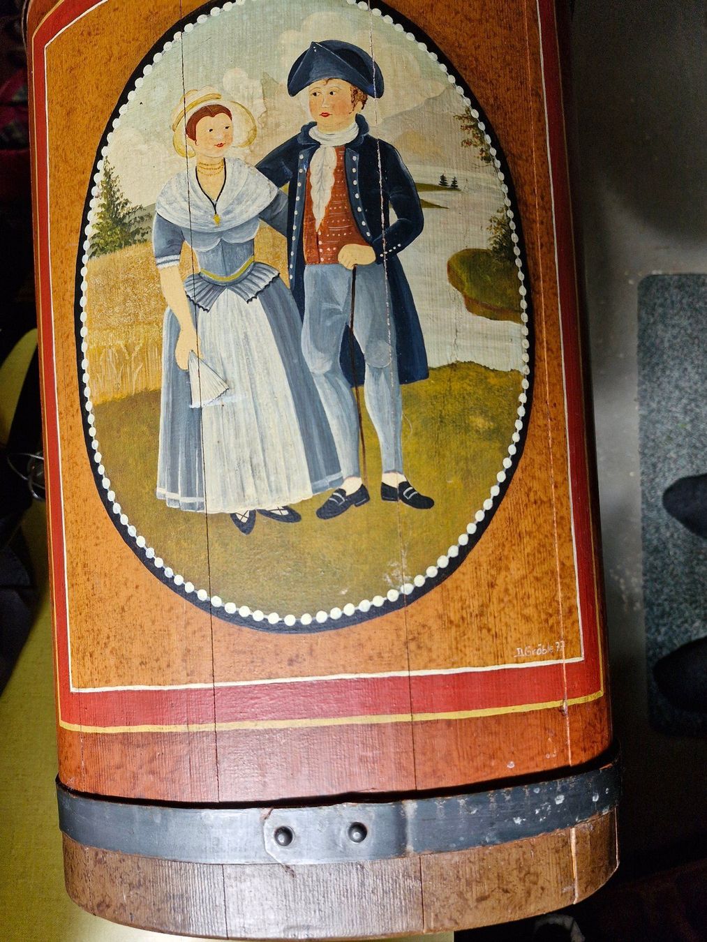 Sonstige Büroeinrichtungen: Schirmständer aus Holz, handbemalt. – Gebraucht aus Flawil von Philip2005 3