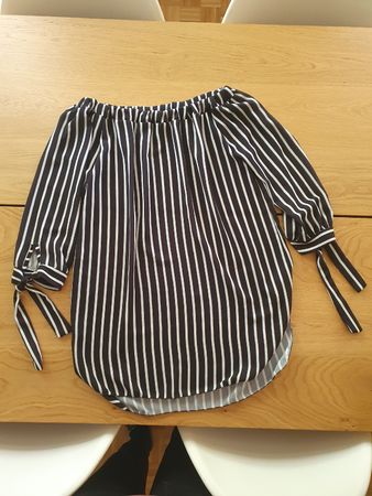 Sommerbluse,Carmenstil,Gr.L,gestreift,lässig,Top Zustand