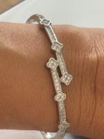 Luxus Elegante  Armreif Armband Farbe :Silber Zirkonia Weiss