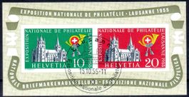 NATIONALE BRIEFMARKENAUSSTELLUNG LAUSANNE 1955 BLOCK - EV32
