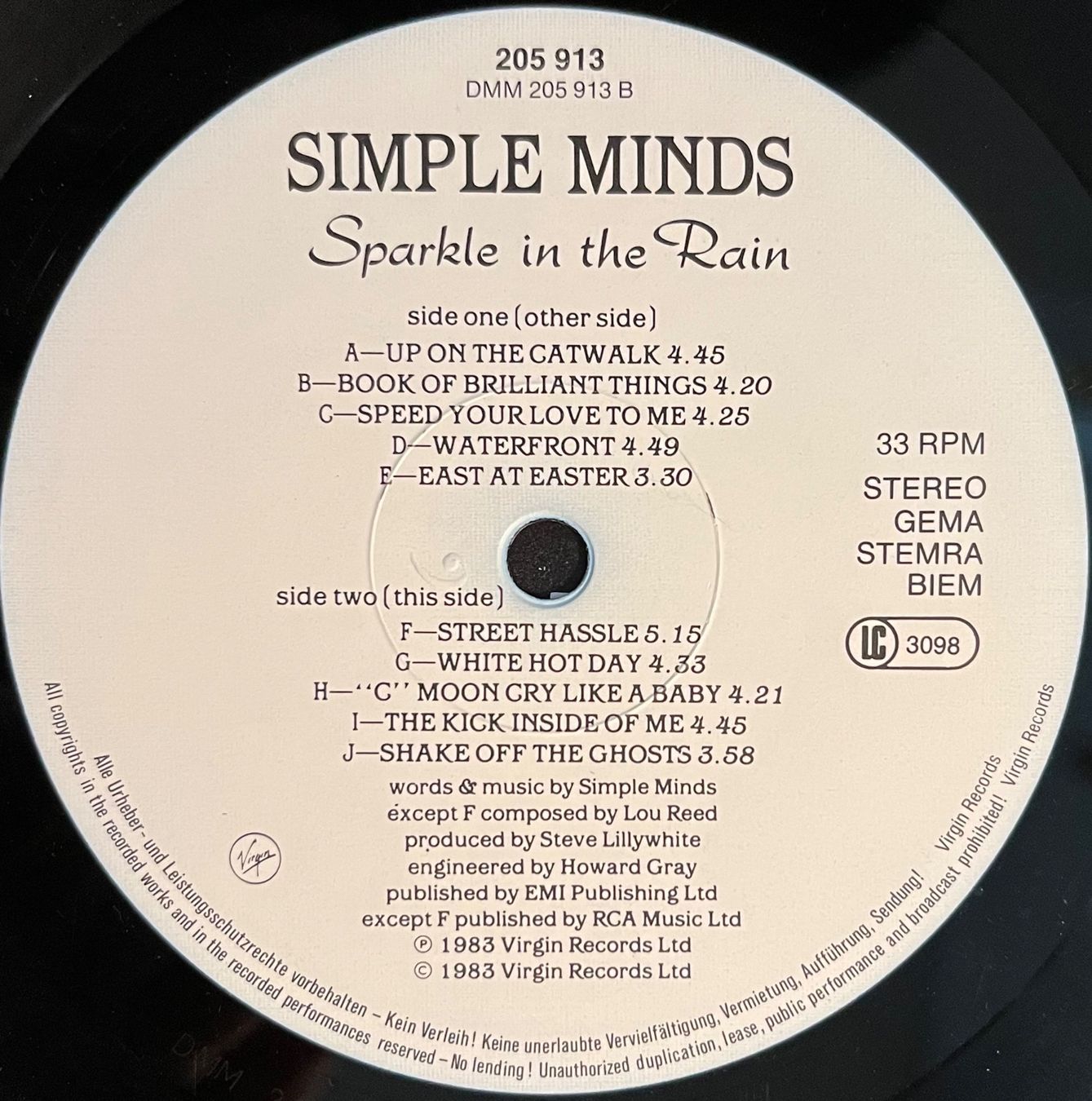 Dischi in vinile: SIMPLE MINDS - SPARKLE IN THE RAIN - 33 Tours – Usato da Bussigny venduto da vinyl-pas-cher 2