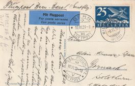 Flugpost Bern - Basel 1929