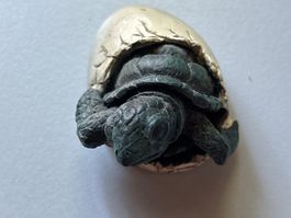 Schildkröte aus Ei Deko Figur antikisiert guter Zustand