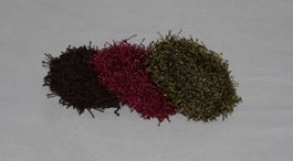3 Haargummi dunkelrot - braun - grün