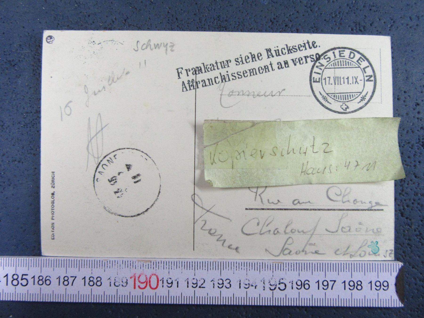 Ansichtskarten: EINSIEDELN 1911 SZ AK – Gebraucht aus Ettingen von Hausi4711 1