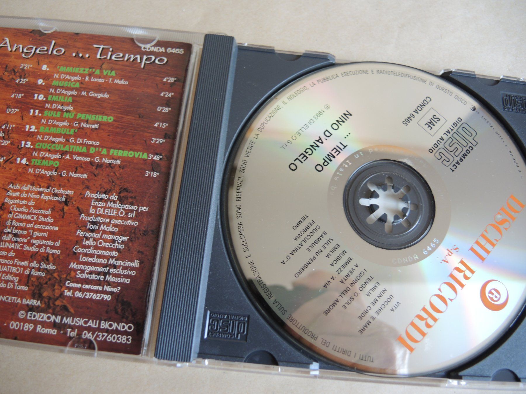 CD: Nino D'Angelo CD "...Tiempo" – Usato da Rorschach venduto da maeck8 1