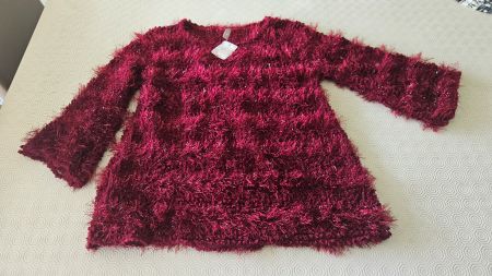 Maglioncino "peloso" nuovo bordeaux tg.L