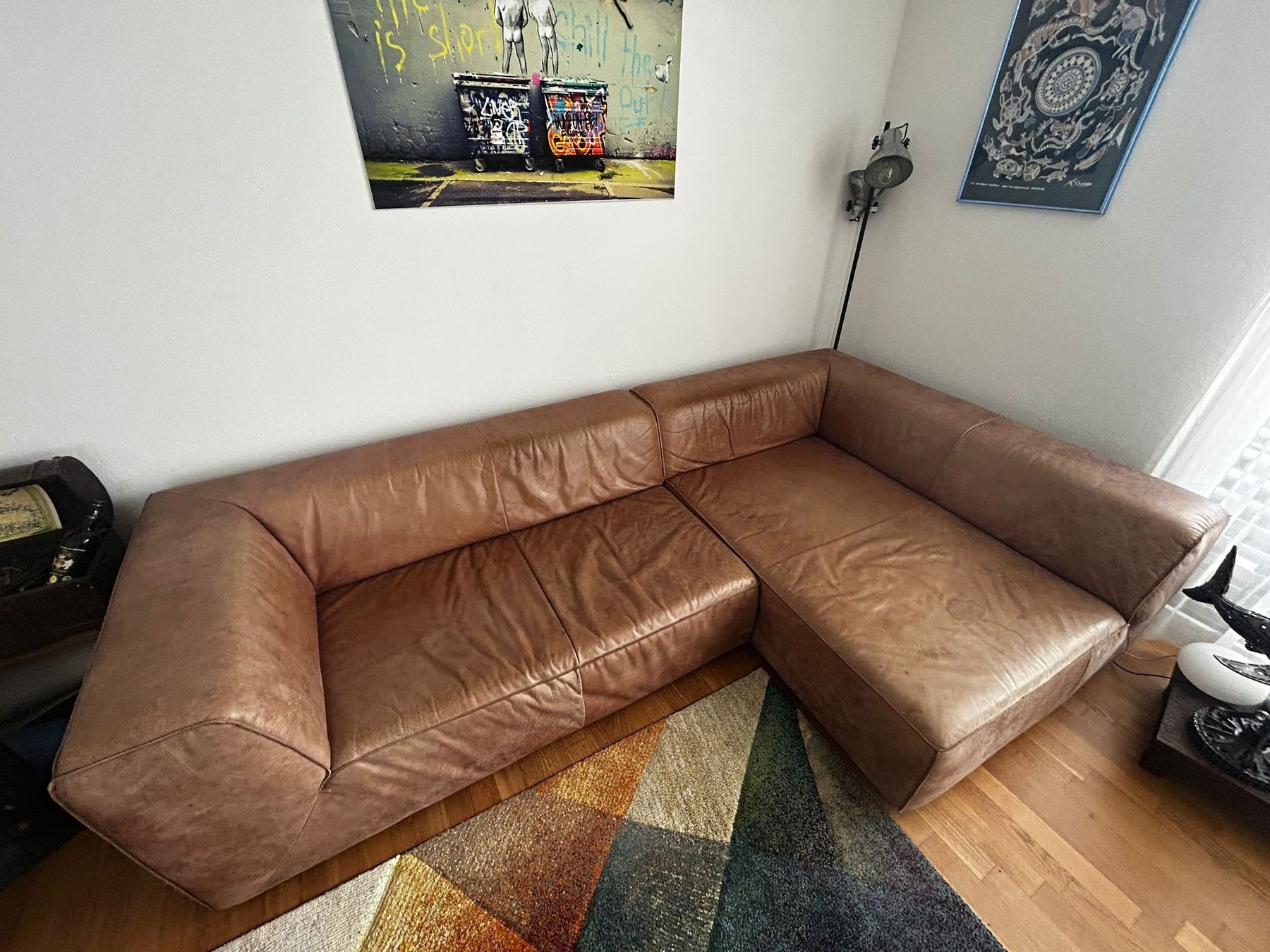 Divani: Grosses Ecksofa echtes Büffel-Leder, hellbraun, Top Zustand! – Usato da Buchs ZH venduto da GRE_11 6