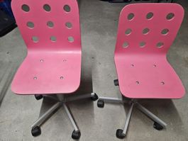 2x IKEA Kinder-Bürostuhl / Drehstuhl rosa (für Kinderzimmer)