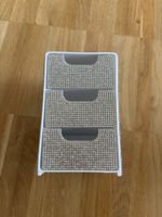 Glitzernder Organizer mit 3 Schubladen, neuwertig!