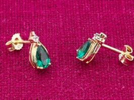 Ohrringe aus gelbgold und Smaragd
