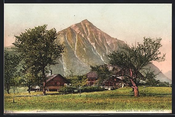 Ansichtskarten: AK Aeschi, Landschaft mit Niesen, 1911 – Gebraucht aus Berlin von bartko-reher