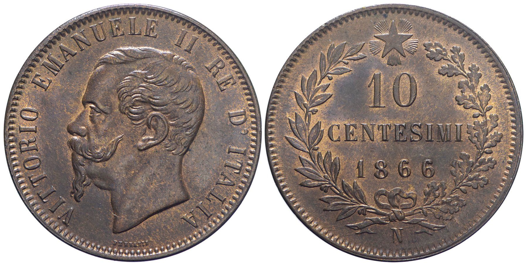 Tutti le monete: Italien, 10 Centesimi 1866 Neapel – Usato da Lugano venduto da Numisartes