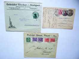DR - Lot: 1 Postkarte + 2 Firmen Briefe - INFLATION - 1920 -