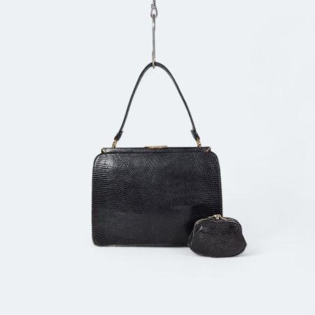 🖤 edle Vintage AW Handtasche mit Portemonnaie aus Leder