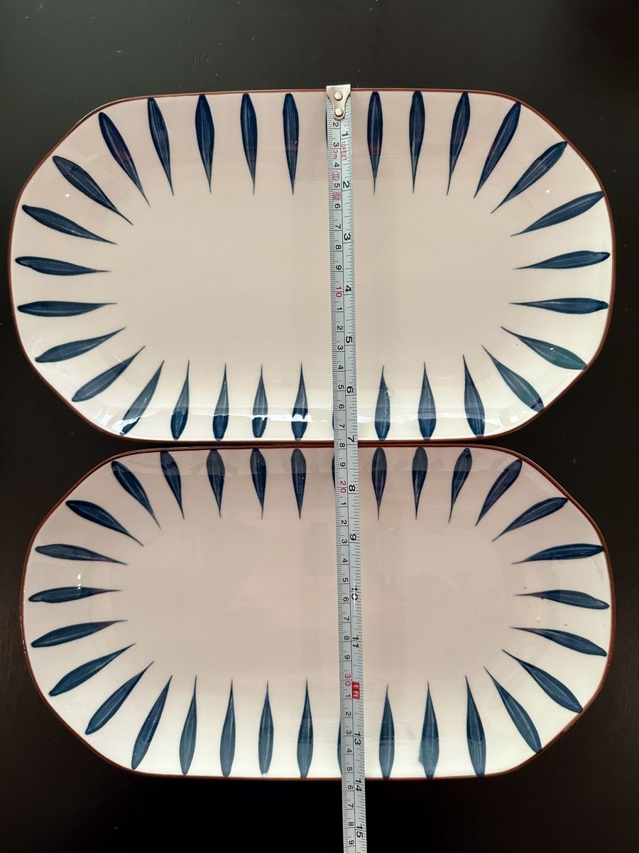 Geschirrsets: 2x Oval Serving Platters, Blue Leaf Pattern, Unique – Neu (gemäss Beschreibung) aus Gattikon von Sarahs_Schatzkammer 2