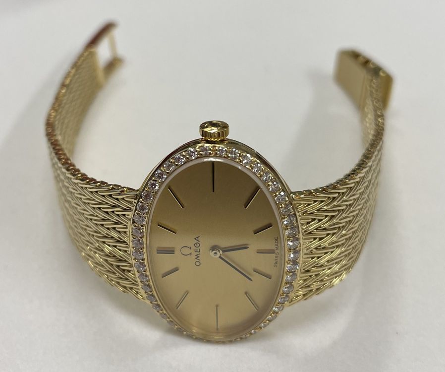 Omega Uhren: OMEGA Damen Golduhr 18Karat mit Brillanten – Gebraucht aus Hombrechtikon von Harosa 5