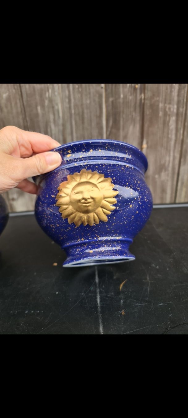 Ciotole: 2 blaue Schalen mit Mond und Sonne – Usato da Niederlenz venduto da DaveDasWahnsinn 2