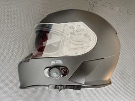 Casque moto noir avec système Blinc Bluetooth comme neuf