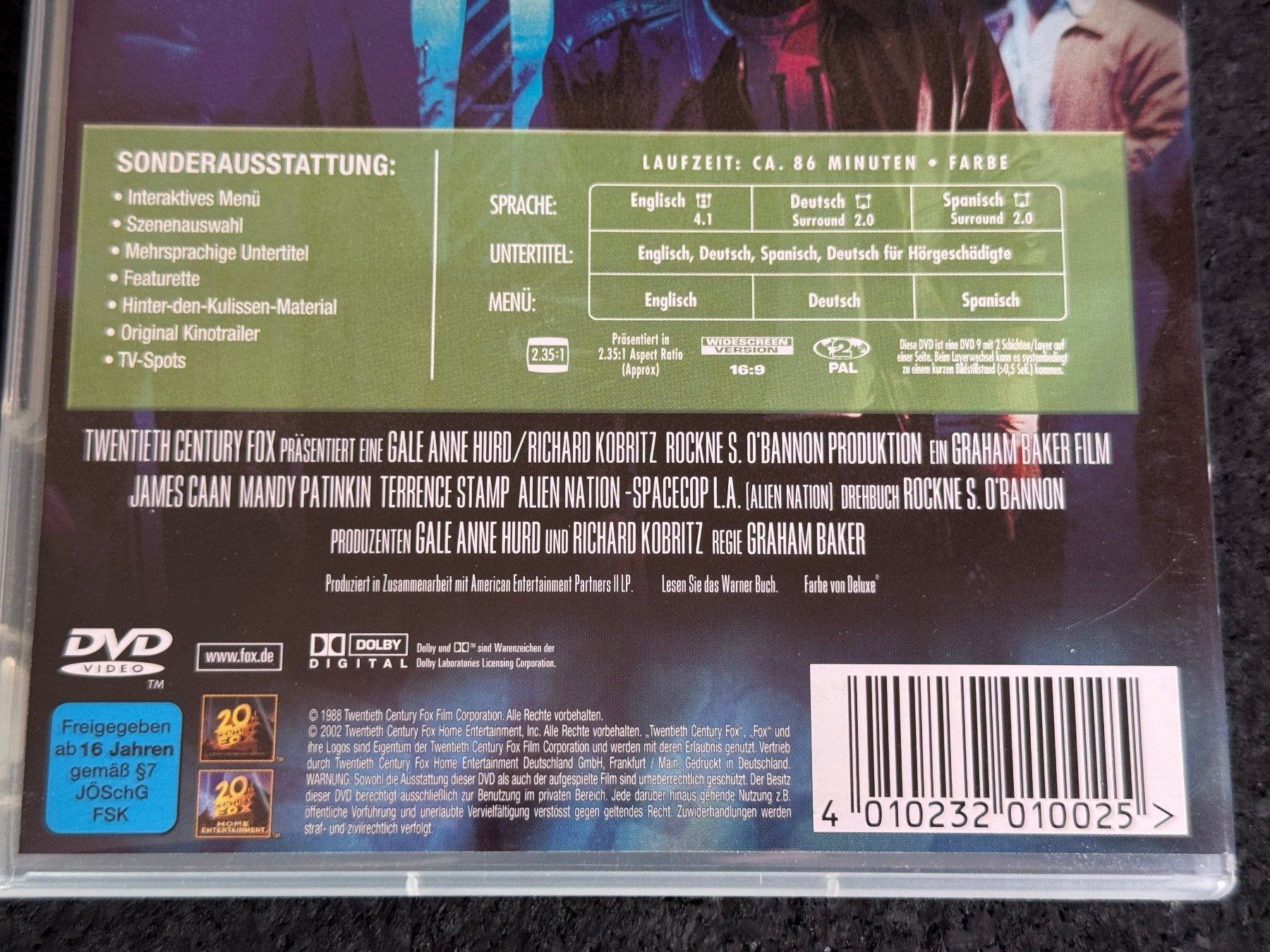 Tutti i DVDs: Alien Nation Spacecop L.A.1991 DVD EN/DE/SP – Usato da Fribourg venduto da tschjoly 3