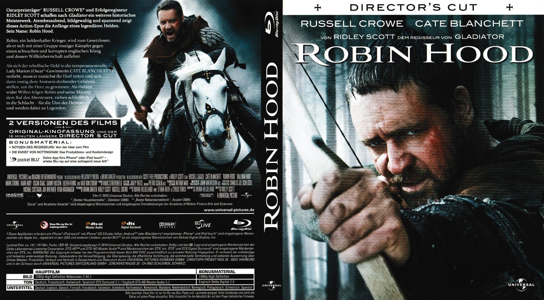 Tutti i DVDs: Blu-Ray - Robin Hood (Director's Cut) – Usato da Langnau am Albis venduto da MediaRescuerKeLoX
