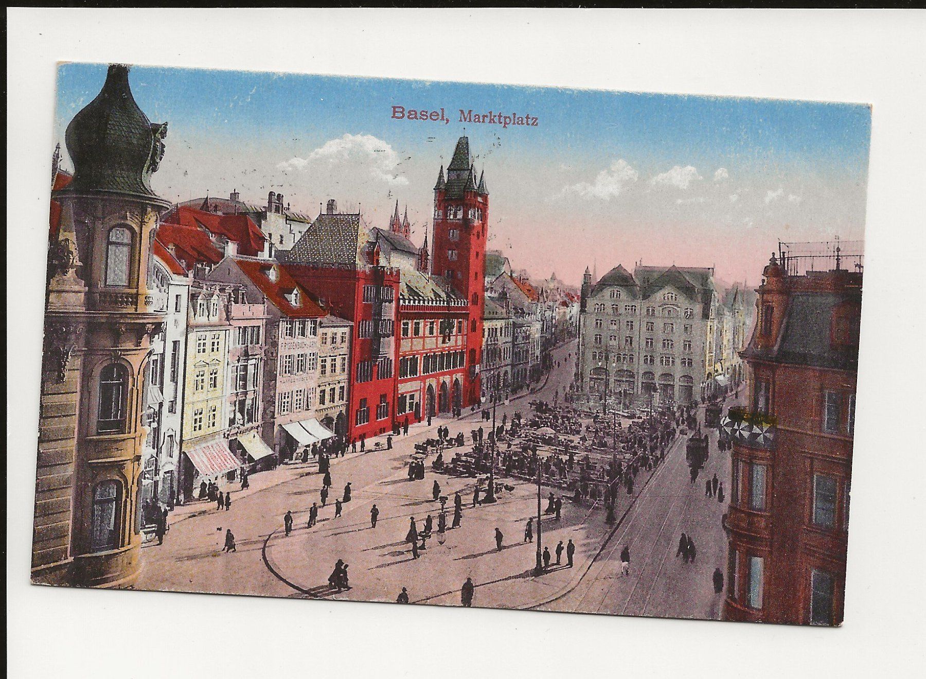 Ansichtskarten: AK 1923 Basel Marktplatz belebt 😍 – Gebraucht aus Greifensee von 315WDO