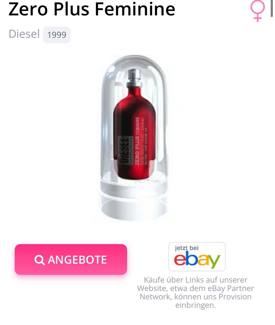 Diesel Parfum & Eau de Toilette: Zero Plus Feminine Diesel - EDP - Duftprobe 2ML, Eingestellt – Gebraucht aus Zürich von deruja 2