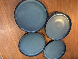 Blaue 6 Teller Set von BonBistro