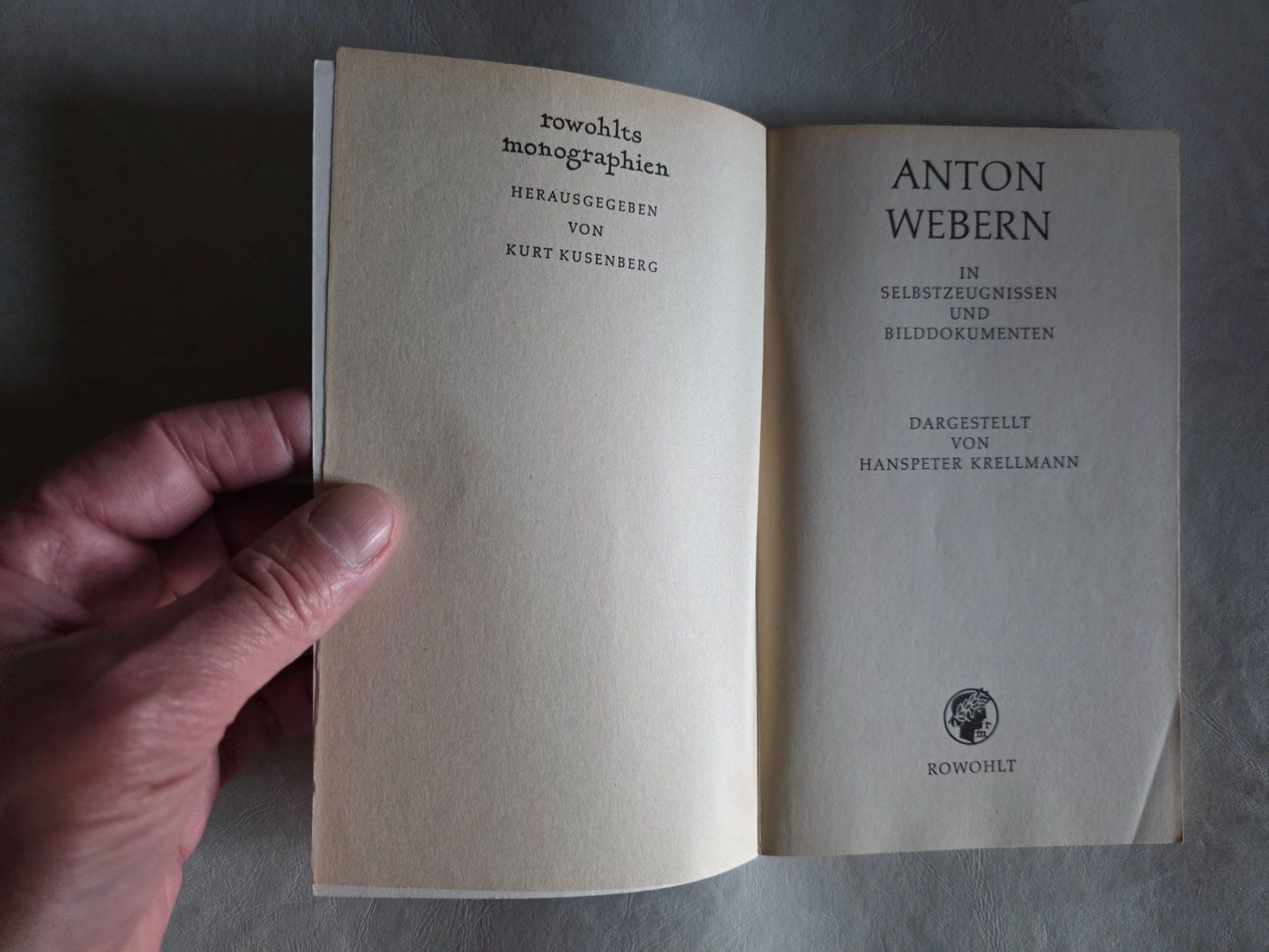 Libri: Anton Webern - rororo 1975 - Hanspeter Krellmann – Usato da Walterswil BE venduto da Lonitti 2