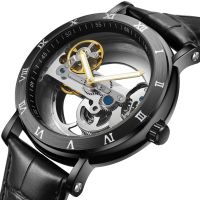 Automatikuhr Herren Skelett Lederarmband Automatik Uhr Leder