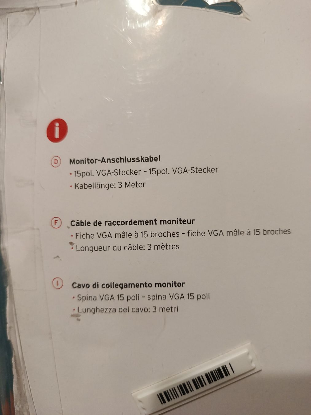 Cavi: Monitor Connection Cable – Nuovo e nell'imballaggio originale da Unterlunkhofen venduto da kha_wr95 1