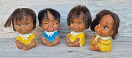 4 kleine unzufriedene Püppchen aus Japan 70er Jahre