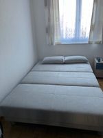 Schönes Schlafsofa, hellgrau, mit Kissen - Top Zustand!